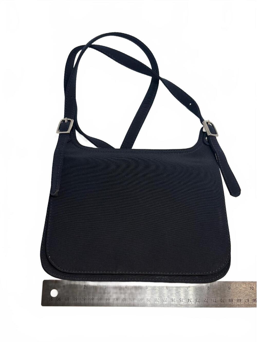 Amanda Smith Black Crossbody Shoulder Bag Purse Adjustable Strap Y2K Minimalist